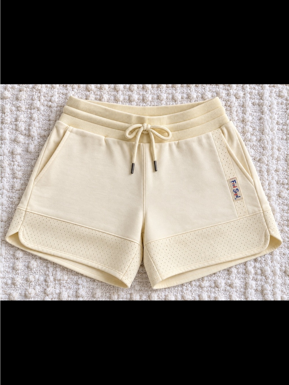 Mitchell & Ness Women's Light Cream Athletic Drawstring Shorts